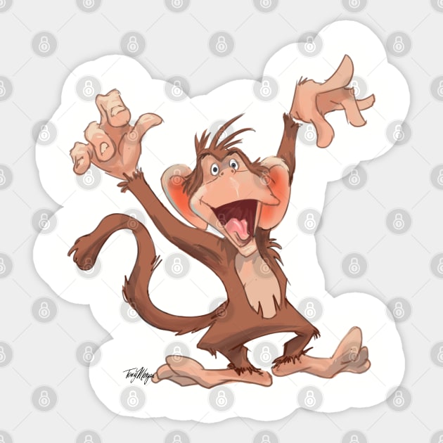 dancing monkey Sticker by Tony Morgan